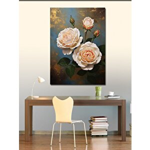 Kanvas Tablo Beyaz Gül Çiçekleri 70x100 cm