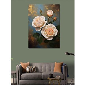 Kanvas Tablo Beyaz Gül Çiçekleri 70x100 cm
