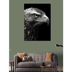 Kanvas Tablo Siyah Kartal Çizimi 100x140 cm