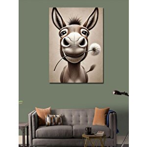 Kanvas Tablo Eşek Ve Çiçek 70x100 cm