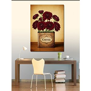 Kanvas Tablo Kırmızı Vazoda Çiçekler 70x100 cm