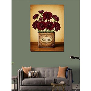 Kanvas Tablo Kırmızı Vazoda Çiçekler 70x100 cm