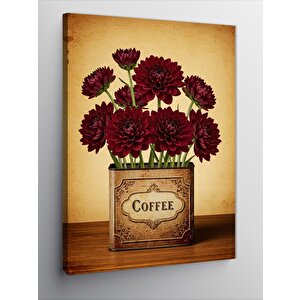 Kanvas Tablo Kırmızı Vazoda Çiçekler 100x140 cm