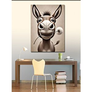 Kanvas Tablo Eşek Ve Çiçek 50x70 cm