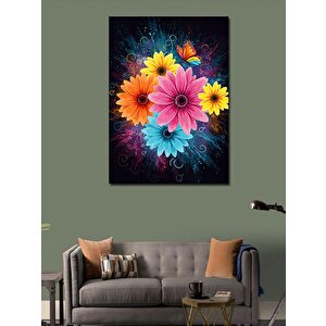 Kanvas Tablo Renkli Çiçekler Ve Canlılık 100x140 cm