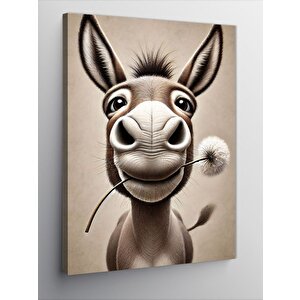 Kanvas Tablo Eşek Ve Çiçek 100x140 cm