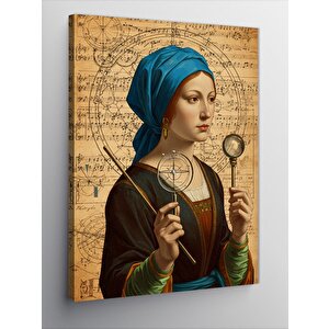 Kanvas Tablo Astronomi Ve Bilim Kadını 50x70 cm