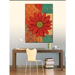 Kanvas Tablo Kırmızı Çiçek Deseni 50x70 cm