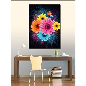 Kanvas Tablo Renkli Çiçekler Ve Canlılık 50x70 cm