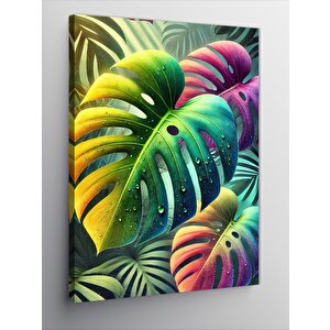 Kanvas Tablo Tropikal Yaprak Deseni 100x140 cm