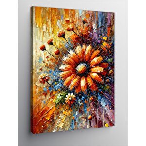 Kanvas Tablo Patlayan Çiçek Renkleri 50x70 cm
