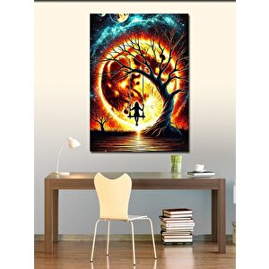 Kanvas Tablo Güneşli Ağaç Ve Salıncak 70x100 cm