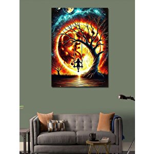 Kanvas Tablo Güneşli Ağaç Ve Salıncak 50x70 cm