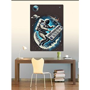 Kanvas Tablo Uzayda Klavye Çalan Astronot 100x140 cm