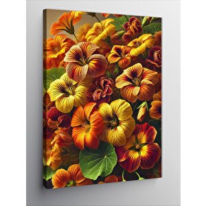 Kanvas Tablo Sarı Çiçekler Ve Yeşil Yapraklar 70x100 cm