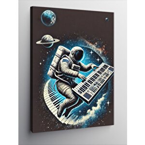Kanvas Tablo Uzayda Klavye Çalan Astronot 50x70 cm