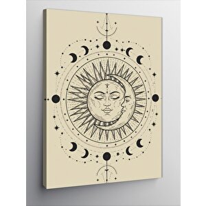 Kanvas Tablo Ay Ve Güneş Sembolü 70x100 cm