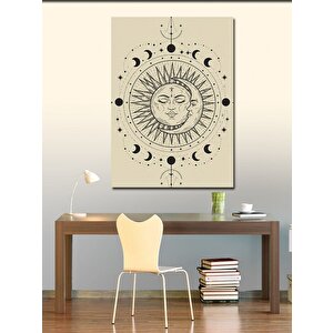 Kanvas Tablo Ay Ve Güneş Sembolü 70x100 cm
