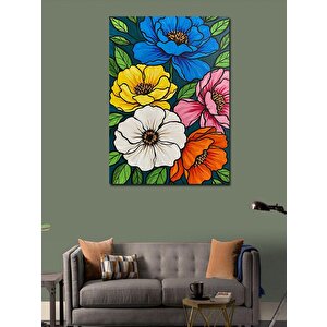 Kanvas Tablo Renkli Çiçekler 50x70 cm