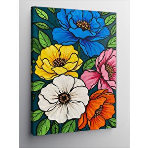 Kanvas Tablo Renkli Çiçekler 70x100 cm