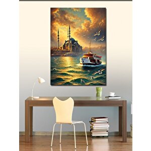 Kanvas Tablo Camii Ve Gün Batımı Manzarası 70x100 cm