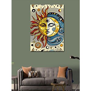 Kanvas Tablo Güneş Ve Ay Figürü 70x100 cm