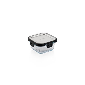 Retro Kilitli Saklama Kabı Kare 320 Ml-inox