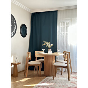 Woodenbend Mirla Ahşap Yuvarlak Natural Masa Sandalye Takımı (100x100)