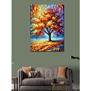 Kanvas Tablo Renkli Ağaç Ve Doğa Sanatı 100x140 cm