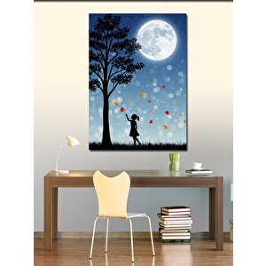 Kanvas Tablo Ayışığında Ağaç Ve Kız 50x70 cm