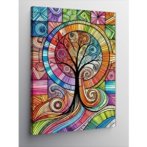 Kanvas Tablo Mandala Ağacı 100x140 cm