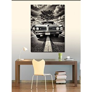 Kanvas Tablo Klasik Araba Ve Ağaçlı Yol 50x70 cm