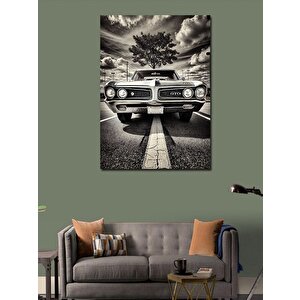 Kanvas Tablo Klasik Araba Ve Ağaçlı Yol 70x100 cm