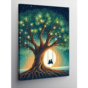 Kanvas Tablo Ağaç Altındaki Salıncak 100x140 cm