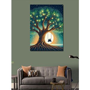 Kanvas Tablo Ağaç Altındaki Salıncak 100x140 cm