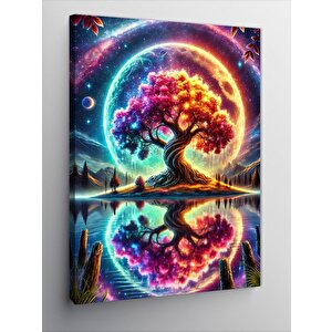 Kanvas Tablo Büyülü Renkli Ağaç 70x100 cm