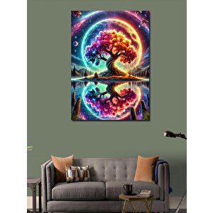 Kanvas Tablo Büyülü Renkli Ağaç 70x100 cm