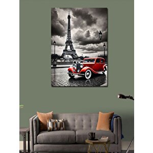 Kanvas Tablo Eyfel Ve Klasik Araç 100x140 cm