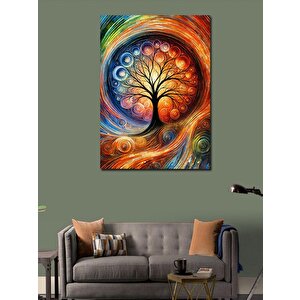 Kanvas Tablo Dairesel Ağaç Motifi 70x100 cm