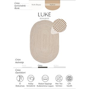 Luke 854 Mutfak Halısı Halı Yolluk Antre Hol Halısı Oval Banyo Halısı Hasır Balkon Halısı 80x150 cm