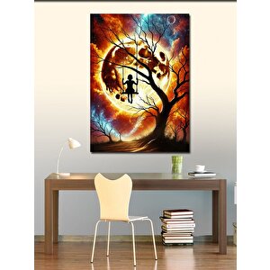 Kanvas Tablo Ağaç Dalında Salıncak 100x140 cm