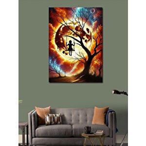 Kanvas Tablo Ağaç Dalında Salıncak 100x140 cm
