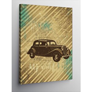 Kanvas Tablo Klasik Araç Ve Çizgiler 50x70 cm