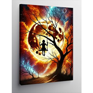 Kanvas Tablo Ağaç Dalında Salıncak 70x100 cm