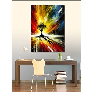Kanvas Tablo Soyut Patlama Ve Ağaç 50x70 cm