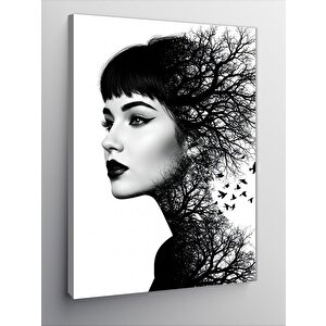Kanvas Tablo Ağaçlı Kadın Silüeti 70x100 cm