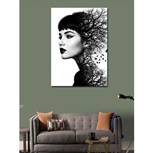 Kanvas Tablo Ağaçlı Kadın Silüeti 70x100 cm