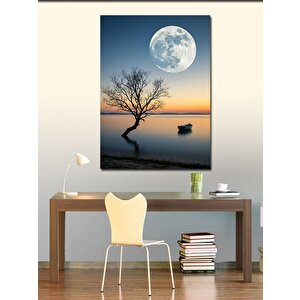 Kanvas Tablo Ay Ve Ağaç Manzarası 70x100 cm