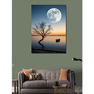 Kanvas Tablo Ay Ve Ağaç Manzarası 70x100 cm