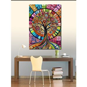 Kanvas Tablo Renkli Hayat Ağacı 70x100 cm